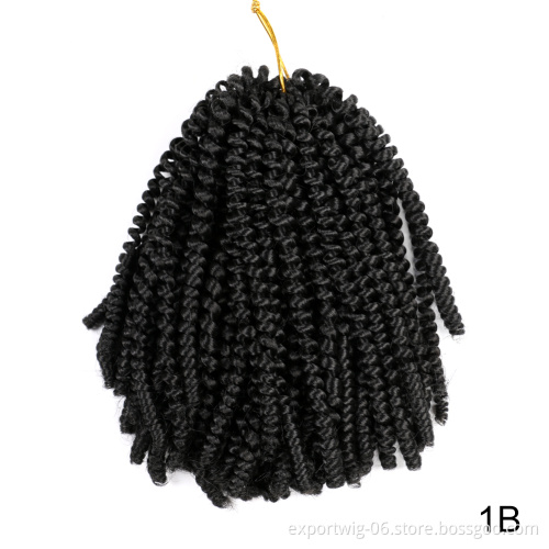 Factory Price Synthetic Hair Color Women Spring  Twist Crochet Braid Hair Extension 8 inch Spring Twist Hair